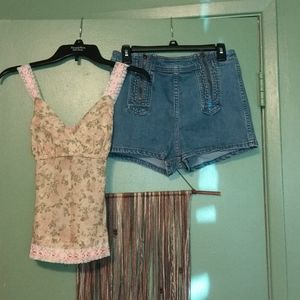 Free people bundle short size 29 and handmade top